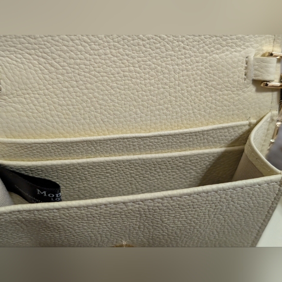 NWT•Moncrief London Italian Leather "Sloane"Crossbody Coin/ID Pouch•Bridal Ivory - Picture 16 of 17